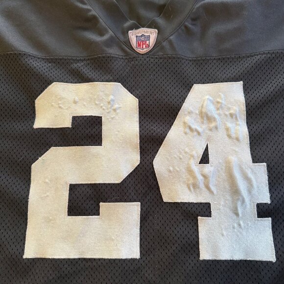Vintage Reebok NFL C. Woodson #24 Raiders Black Mesh Jersey Size 54 - Picture 5 of 8